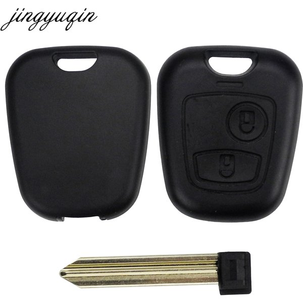 Jingyuqin 2-Tasten-Funkschlüssel Flip Fob Autoschlüsseletui für Citroen C1 C2 C3 Saxo Xsara Picasso Berlingo Uncut Blade Autoschlüsselgehäuse
