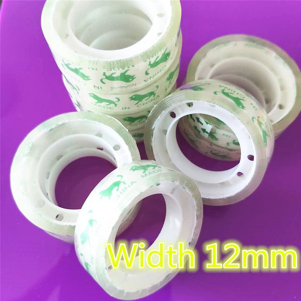 Ruban adhésif Transparent S1 pour petit bureau, 12mm de largeur, pour étudiants, fournitures d'emballage de colle, livraison directe
