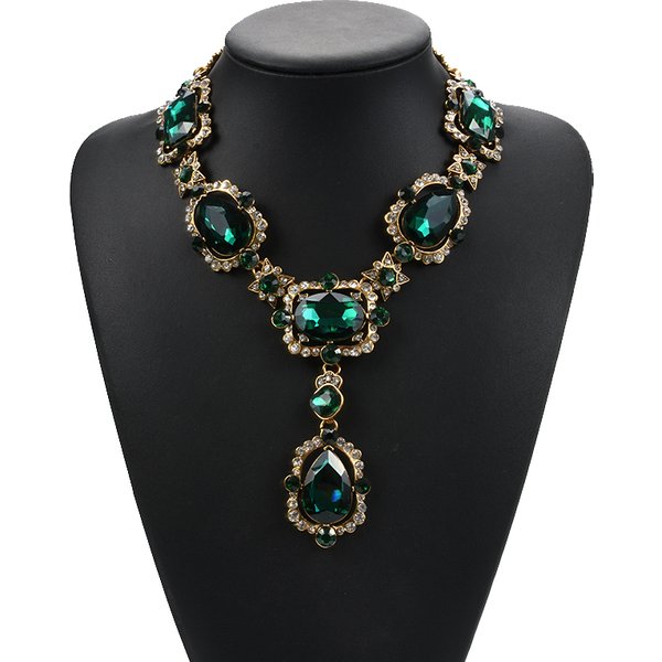 Collier ethnique indien pour femme, grand collier, violet, rouge, vert, cristal de verre transparent, bijoux de mariage