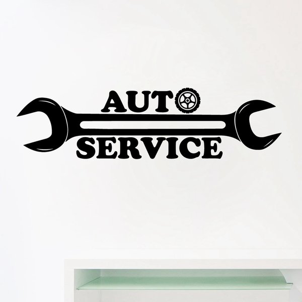Autocollant Mural en vinyle avec Logo de Service automobile, réparation de Station de voiture, autocollants artistiques, décor artistique Mural, décoration murale de fenêtre de Garage