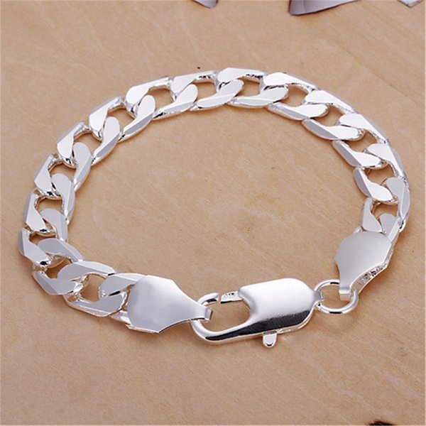 Bracelet chaîne de luxe pour hommes et femmes, belle mode, élégant, couleur argent, breloque, 6-10MM, bijoux magnifiques pour mariage