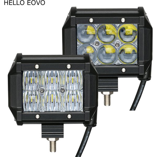 Barre lumineuse de travail à LED pour moto, conduite tout-terrain, bateau, voiture, tracteur, camion, 4x4, SUV, RL, 12V-24V, 4 ", 5D, 2 pièces