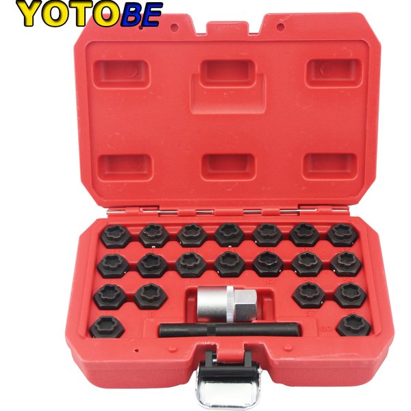 Jeu de douilles de clé d'écrou de verrouillage de roue, 22 pièces, pour BMW série 1 3 5 6 et 7 1/2 ", outil de retrait de cosse antivol 041 – 060