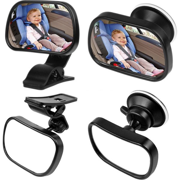 Mini rétroviseur de siège arrière de voiture convexe réglable pour enfants, moniteur automatique pour enfants, rétroviseur de sécurité pour bébé, 2 en 1