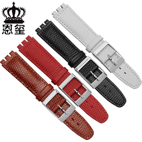 Bracelet de montre en cuir véritable à motif de lézard, bracelet de remplacement pour YCS YAS YGS, 17mm, 19mm