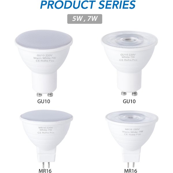 GU10 LED 220V Strahlerlampe MR16 Maislampe 240V Lampada SMD2835 Bombillas 5W 7W Energiesparende LED-Birne für Zuhause Wohnzimmer