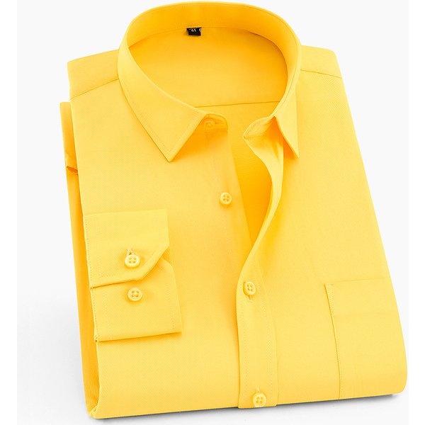 Chemise classique à manches longues pour hommes, coupe Standard, avec contraste, bouton sur le devant, patte de boutonnage, rayé/sergé, chemises formelles d'affaires de base