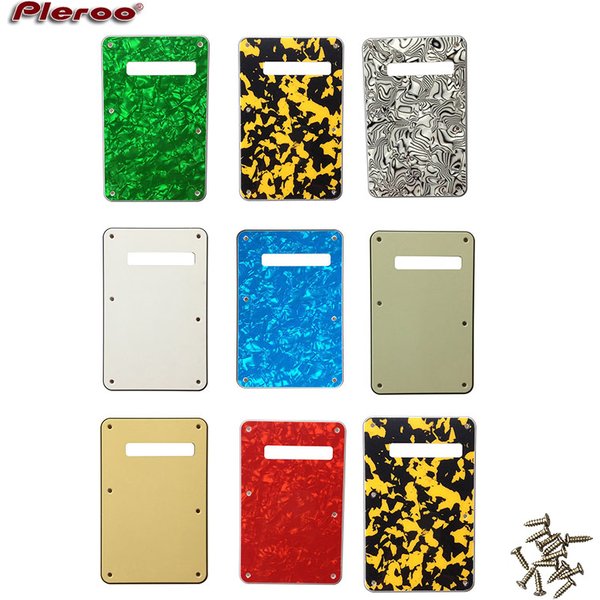 Pleroo Custom Guitar Parts - For Left Hand Tremolo Cover Strat Back Plate Guitar Pickguard Scratch Plate