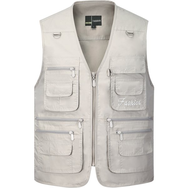 Veste d'été en fibre baggy pour hommes avec de nombreuses poches, coupe régulière masculine décontractée, multi-poches, manteau en émail de prolifération