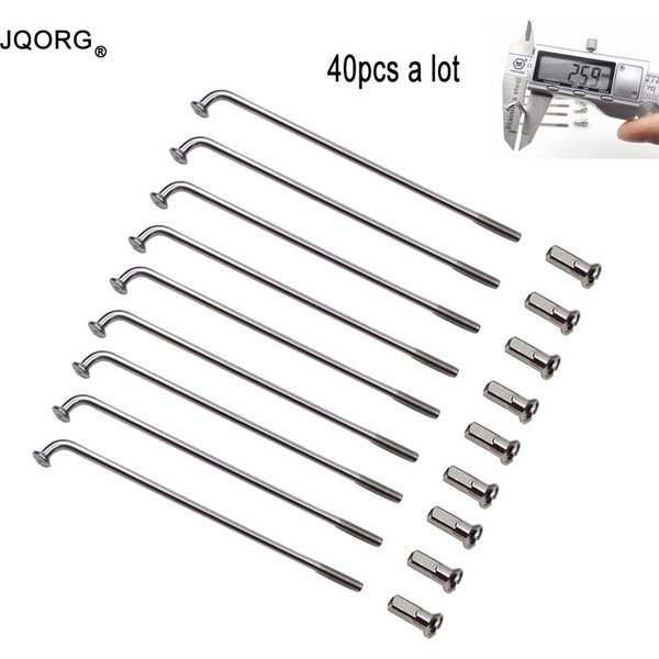 JQORG-Rayons de roue de vélo électrique en acier inoxydable 2.6, rayons argentés, 12G, diamètre 304mm, longueur 152mm-196mm