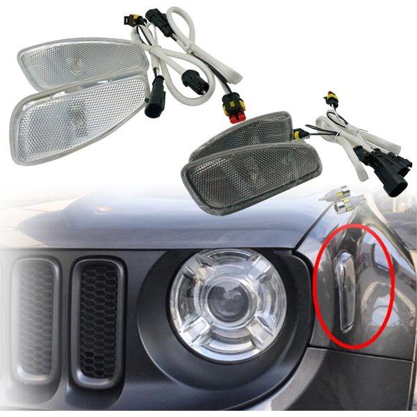 Für Jeep Renegade 2014-2017 Seite Reflexion Warnung Blinker Licht Lampe Front Blinker Seite Licht & Abdeckung