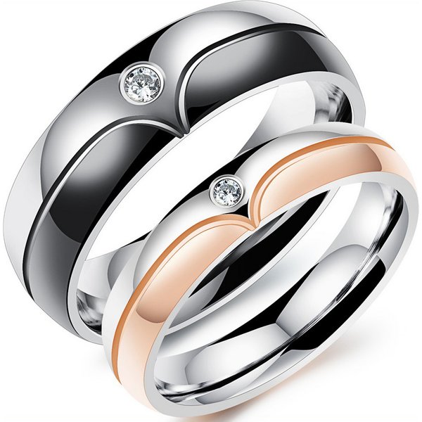 Bagues de mariage à la mode pour hommes/femmes, bague de Couple en acier inoxydable 316l, bijoux de fiançailles