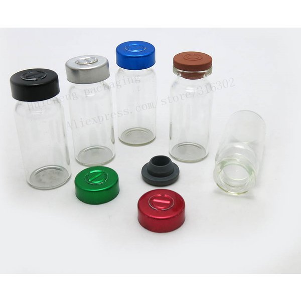 Emtpy 10ml klare injektion glas fläschchen mit metall flip kappe 1/3oz 10cc transparente glasflasche behälter 100 stücke