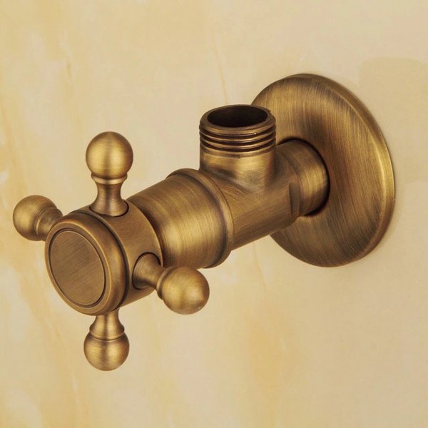 Vanne triangulaire en bronze BAKALA, vanne de régulation d'eau, vanne triangulaire antique, vanne d'eau du robinet, égout