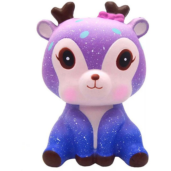 Jumbo Kawaii Colorful Galaxy Deer Squishy Slow Rising Squeeze Toys Cream Sweet Scented Anti Stress Toy for Funny Kid Xmas Gift