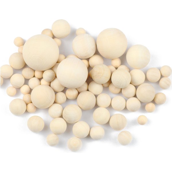 No-Hole DIY Natural Ball Round Spacer Wood Beads Eco-Friendly Lead-Free Natural Color Jewelry Wooden Beads Jewelry Making 8-40mm