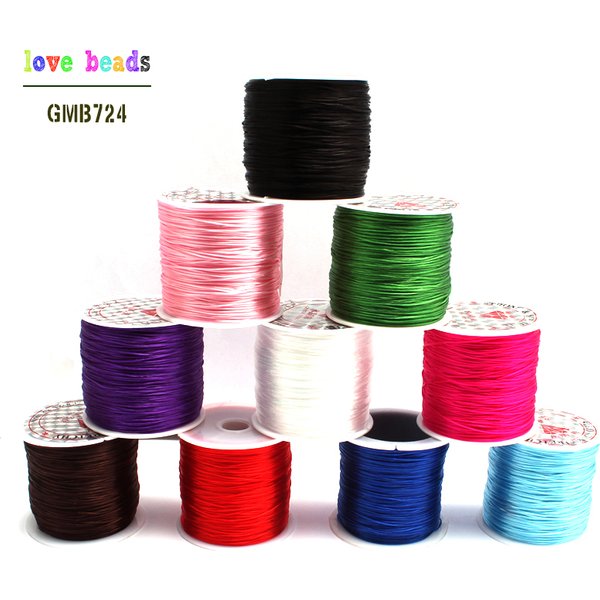 Fil élastique rond en nylon et caoutchouc, ligne de cristal, extensible pour bijoux de direction, 10 couleurs, 60m, 0.6mm, 1 rouleau/lot, livraison gratuite