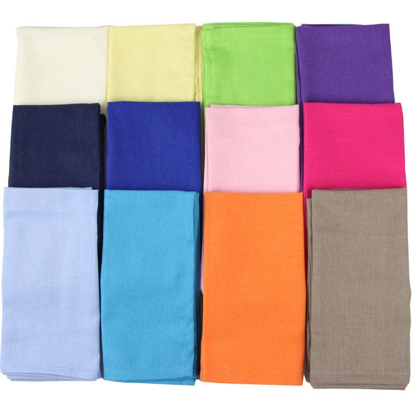 Ensemble de 12 serviettes en tissu mélangé en coton et lin, 40x40cm, napperons doux pour Table à manger, serviettes à thé pour la maison et les événements