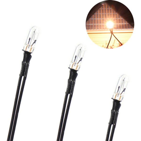 Evemodel-Mini Ampoules Pré-câblées Mars of Wheat, Blanc Chaud, Câble 18cm, MP1812W, 3mm, 12V, 50Pcs