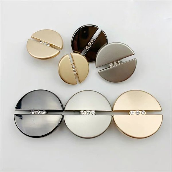 10pcs Fashion Diamond Metal Button 20mm/23mm/25mm Round Buttons Suit Cashmere Coat DIY Sewing Decoration Buckle