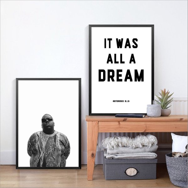 Biggie Smalls Rap paroles toile Art impression affiche murale, le célèbre grand décor d'art toile peinture mur photo décoration de la maison