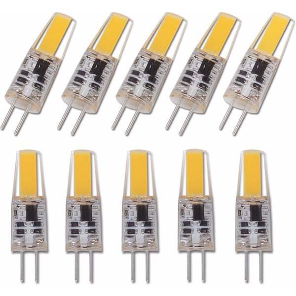 Ampoule LED COB à Intensité Variable pour Lustre, Mini G4, 6W, AC, DC, 12V, 220V, Bougies de Remplacement, 30W, 40W, Halogène pour Projecteur, 10 Pièces