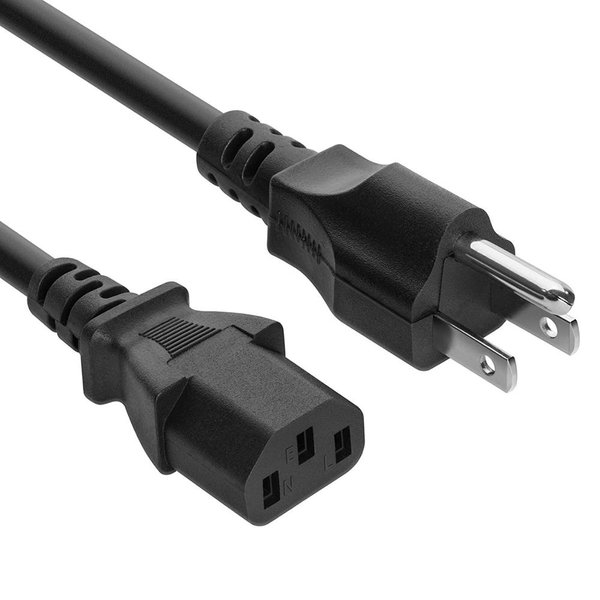 1.5m 5FT 3 broches 18 AWG 60C 250V prise américaine câble d'alimentation universel pour NEMA 5-15P à IEC320C13 noir PWC75A150US