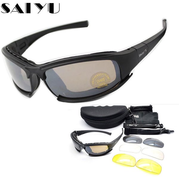 Daisy X7 Military Goggles Bullet-proof Army C6 Polarized Sunglasses 4 Lens Hunting Shooting Airsoft Cycling Motorcycle Glasses