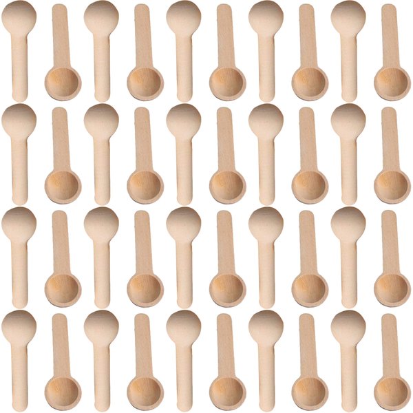 50/100/200 pièces Mini Nature en bois maison cuisine cuillères outil Scooper sel assaisonnement miel café cuillères