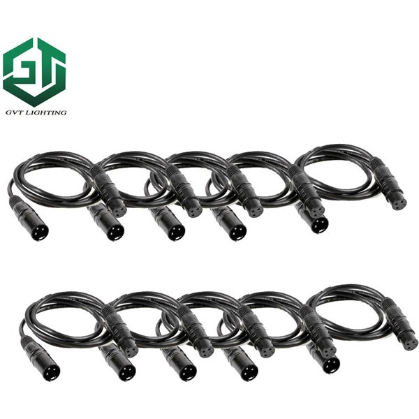 10 Stück/Lot Hochwertiges 1-Meter-DMX-Kabel für Bühnenbeleuchtungseffekte, 1 m, für DMX-Controller-Konsole, Moving Head, PAR-Licht, Partybeleuchtung