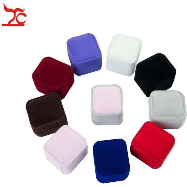 Boîte à bagues et boucles d'oreilles carrées en velours de mariage, de haute qualité, incroyable, pour fête de fiançailles, présentoir de bijoux, coffret cadeau