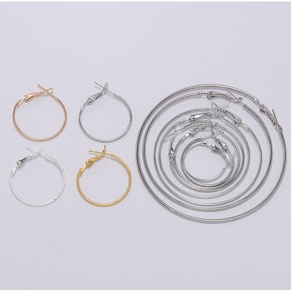 Boucles d'Oreilles Rondes en Or, Crochets pour Bijoux, Accessoires de Bricolage, 10 Pièces/Lot