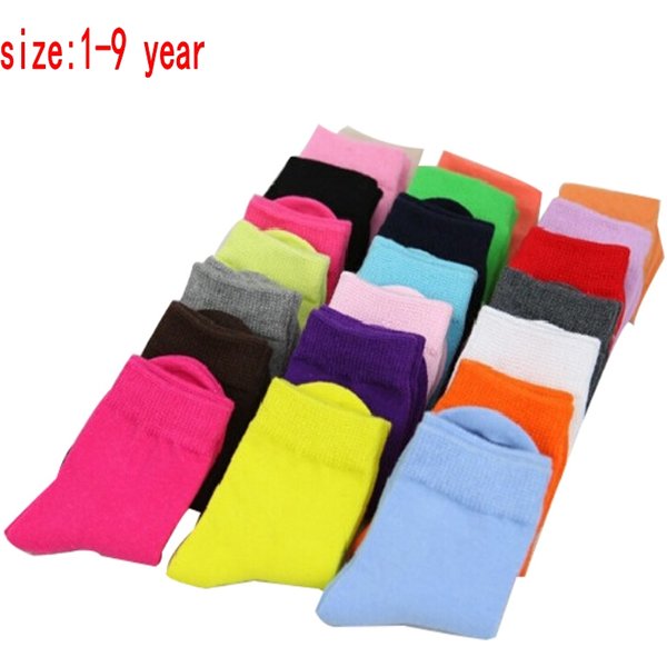 5 Paare/los Frühling Herbst Candy Solor Baumwolle Kinder Socken Jungen Socken Für Mädchen 1-9 Jahre Sport Kinder socken