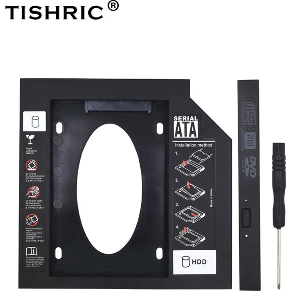 TISHRIC plastique HDD Caddy 9.5 ou 12.7mm SATA 3.0 Optibay 2.5 ''SSD DVD disque dur pilote CD-ROM adaptateur boîtier boîtier