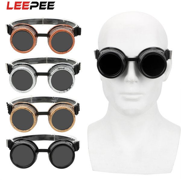 LEEPEE-Lunettes de soleil gothiques coupe-vent pour motos, lunettes Steampunk réglables, engrenages de protection rétro, soudage vintage, punk