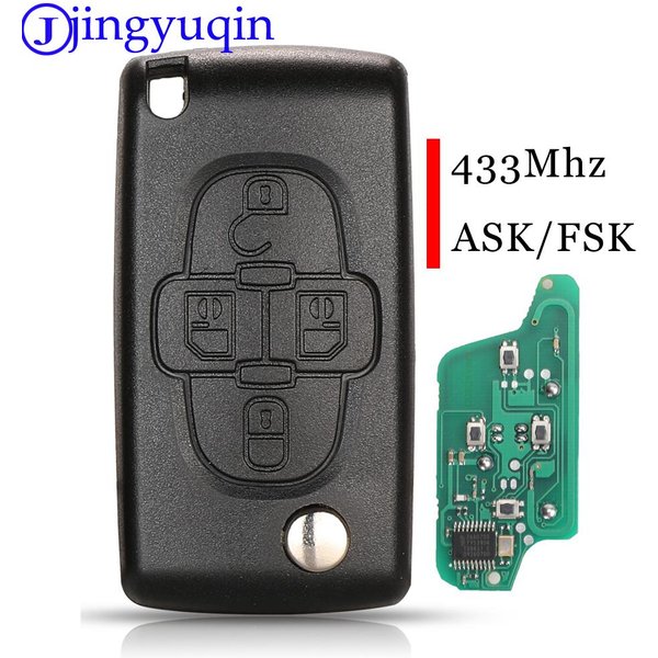 Jingyuqin – clé télécommande à 4 boutons, circuit imprimé 433Mhz, pour Peugeot 1007, pour citroën C8 VA2/HU82 Blade CE0523