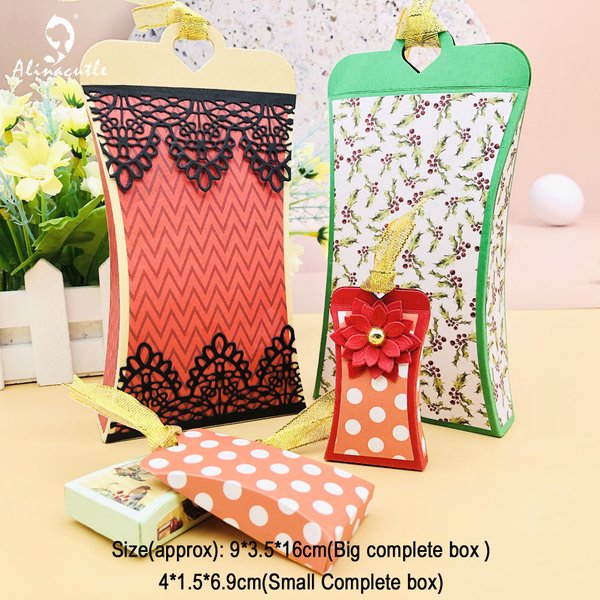 Alinacutle Metall-Stanzformen, geschnitten, 2 Größen, Kissen, Geschenkbox, Scrapbooking, Papierhandwerk, handgefertigtes Album, Kartenstanzer, Kunstsnijder