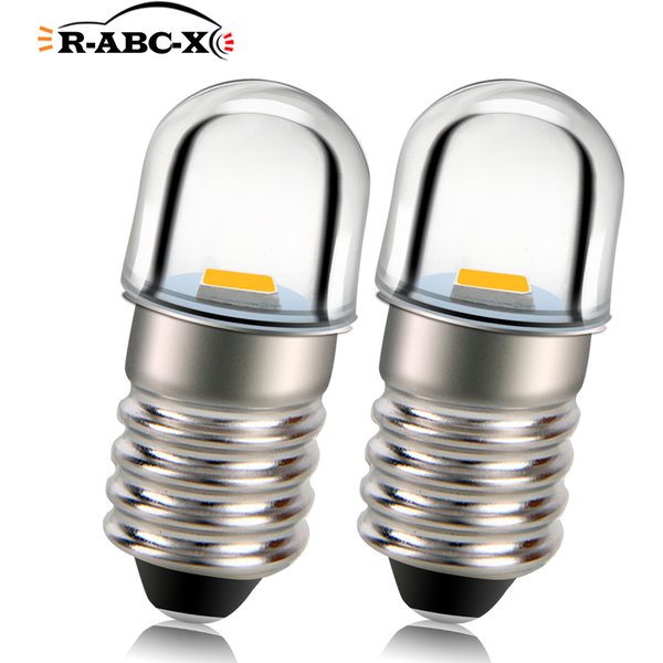 2 Stück E10 LED-Glühbirne 3V 6V 12V Miniaturlampe Warmweiß für Industrieinstrumente Anzeigeleuchten P13.5S Ersatz-Arbeitsleuchtmittel