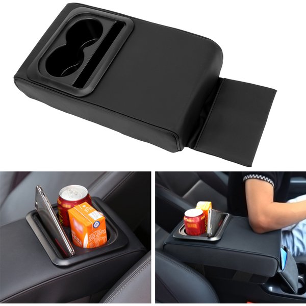 Car Armrest Cushion With Storager Case Coffee Cup Stand Phone Holder Arm Elbow Supportor Off Road 4x4 Auto Accessories Universal