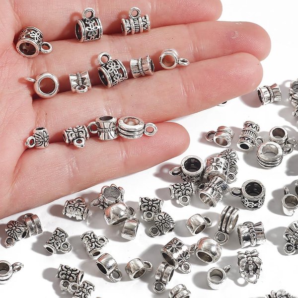Nouvelle mode 20 pièces/lot perles de couleur argent Antique pour la fabrication de bijoux Bracelet collier accessoires pendentifs de mode résultats de bricolage