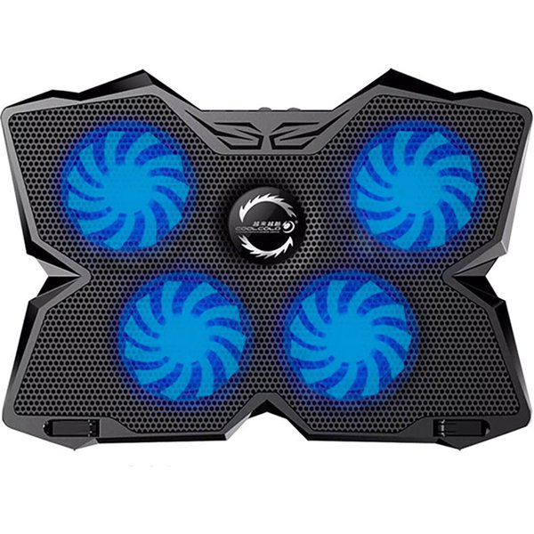 Support de refroidissement pour ordinateur portable 14-17 pouces, avec 4 ventilateurs et 2 ports USB