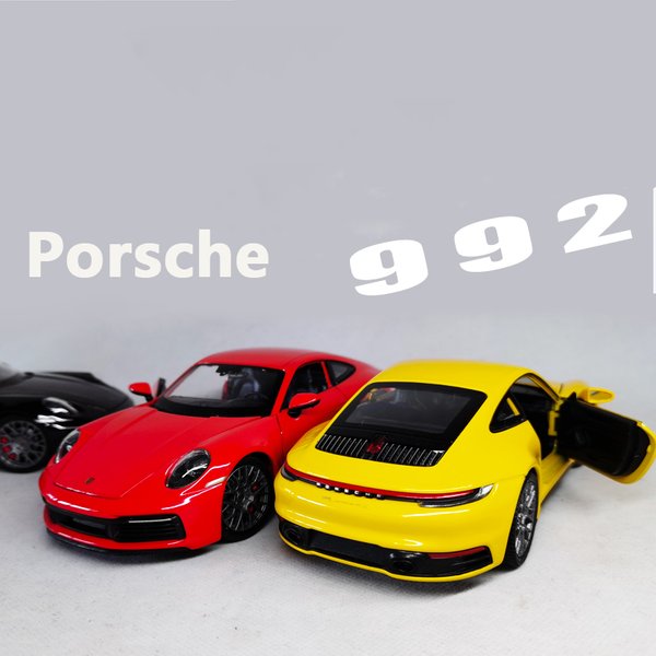 WELLY – modèle de voiture en alliage moulé sous pression, 1/24 Porsche 911 992, Collection pour adultes, affichage statique, jouets pour garçons