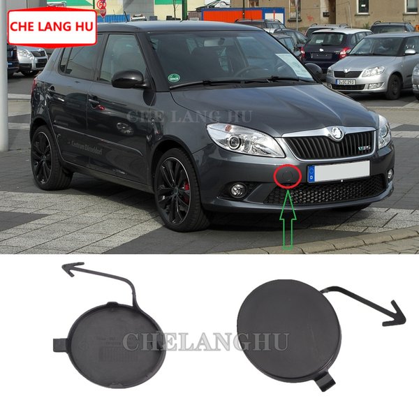 Couvercle d'attelage d'oeil de remorquage de garniture de pare-chocs avant de style de voiture, non peint, adapté pour Skoda Fabia RS, 2011, 2012, 2013, 2014, 2015