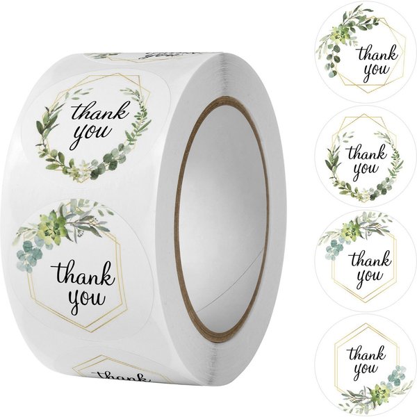 100-500 pièces merci autocollant rond Scrapbook enveloppe joint autocollant cadeau fleur décoration papeterie étiquettes autocollants