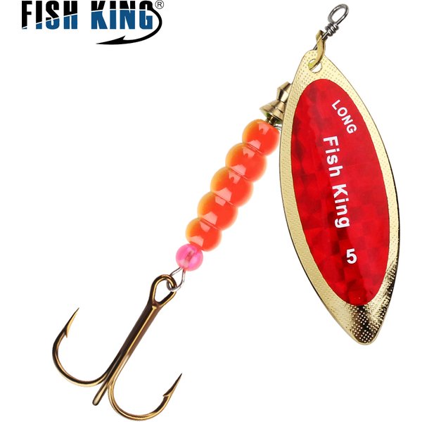 FISH KING Spinner leurre appât 4.5g/7.0g/12.5g/17.4g/27.1g cuillère leurres brochet métal leurre de pêche bar appât dur avec crochets