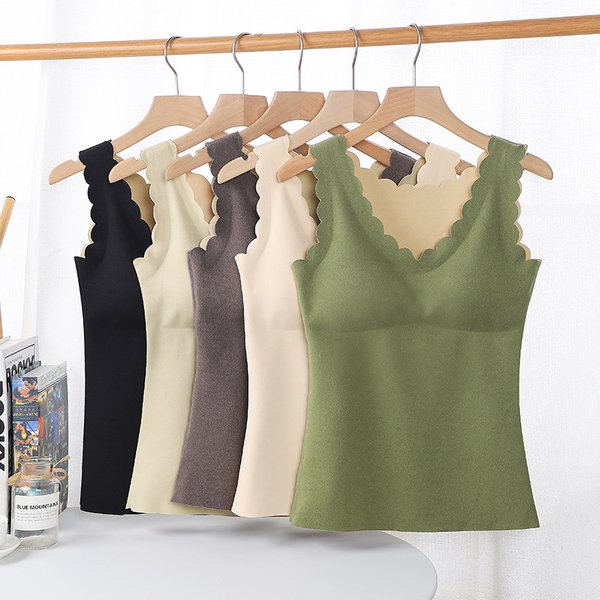 Neue Damen Thermo Unterwäsche plus Größe Weste Thermo Dessous Winterkleid ung warme Crop Tops weibliche Tank Top Unterhemd intim