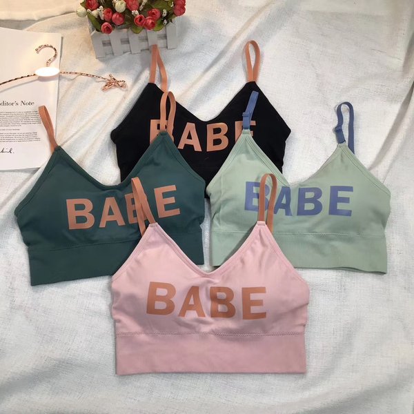 Sous-vêtements en coton pour femmes, haut tubulaire, soutien-gorge à la mode, lettre, sous-vêtements pour filles, débardeur, soutien-gorge de sport, Lingerie
