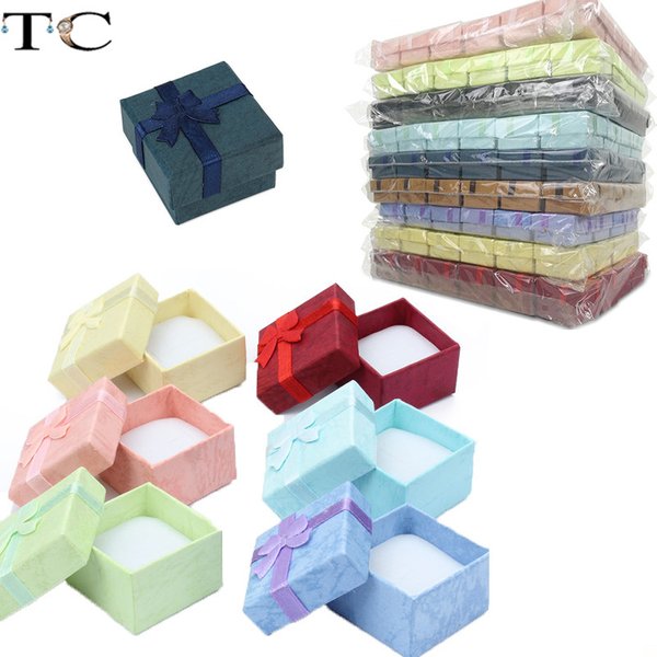 Ring Geschenkbox Schmuck Organizer Papierbox Ring Verpackung Box Juweliergeschäft Container Ohrring Box 24 teile/los