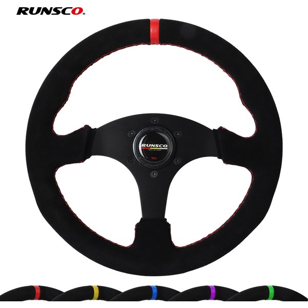 330mm Flat Steering Wheel Suede Aluminum Frame 13 Inch Drift Racing Pc Game Steering Wheel Universal