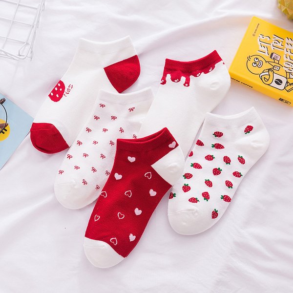 Chaussettes courtes en coton pour femmes, respirantes, à la mode, confortables et concises